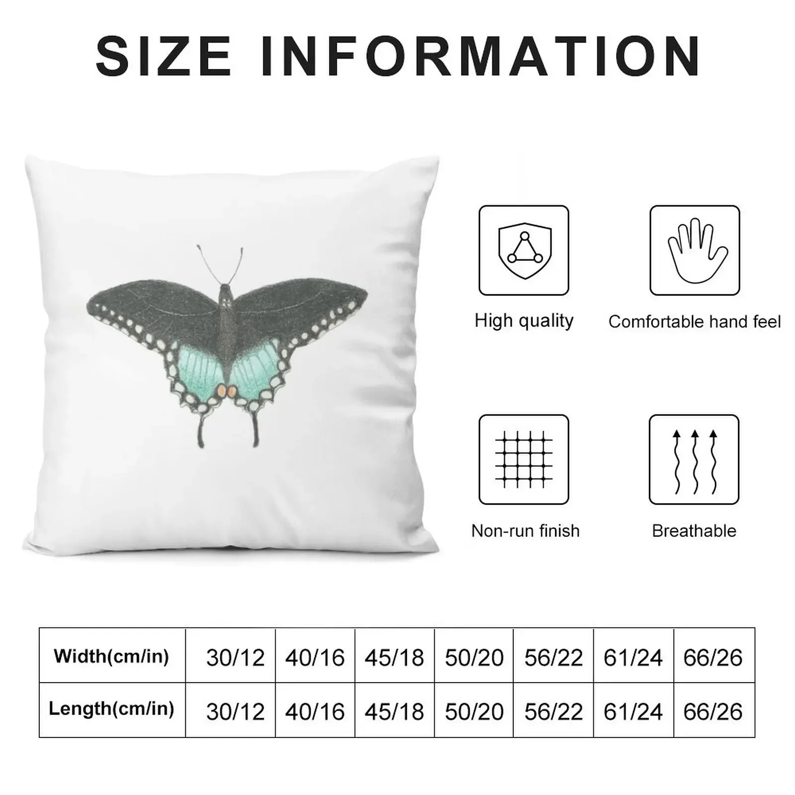 Hand-drawn Spicebush Swallowtail Throw Pillow Sofa Decorative Covers Throw Pillow Covers Luxury Sofa Cushions pillow