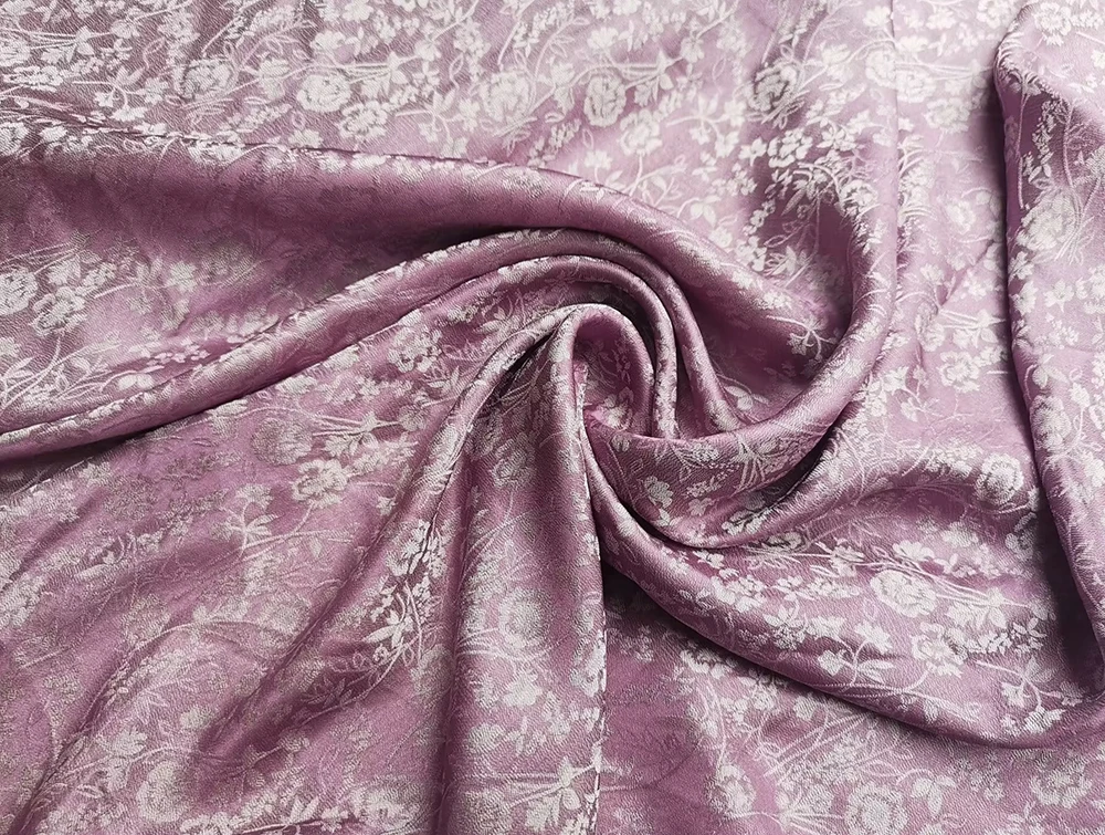 1 meter X 1.14 meter Quality Natural Silk Crepe Material Retro Floral Silk Viscose Fabric For Gown