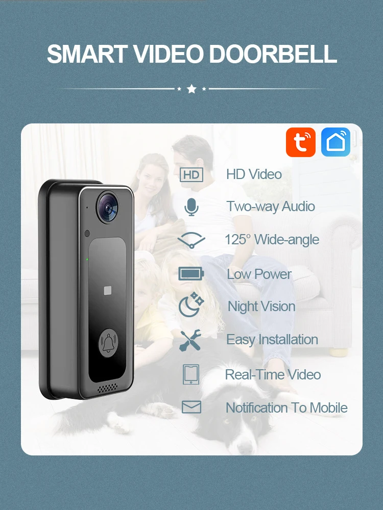 TYSH 1080P Smart Home Wifi Video Doorbell Tuya Wireless Doorbell With Camera Intercom Wireless Doorbell Cheap