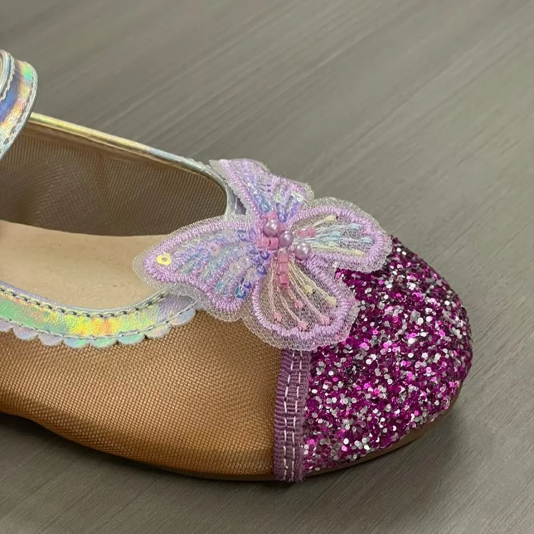 Jinyu Four Seasons Children's Princess Shoes Fashion Outdoor Dancing Performance Shoes Personalized Mesh Material Women's Shoes