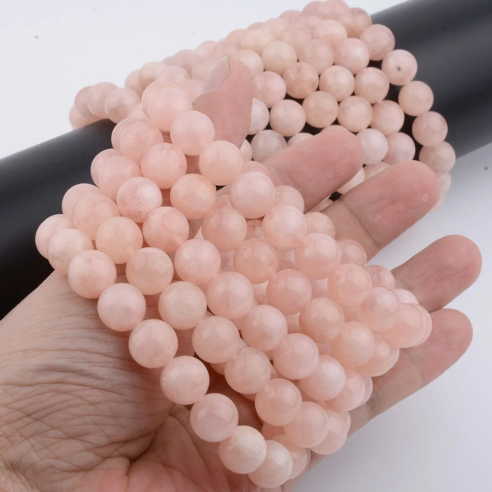 Natural Pink Morganite Round Beads Bracelet 10mm