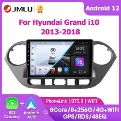 JMCQ 9inch 2din Android12 Car Radio Carplay For Hyundai Grand i10 i 10 2013-2018 Car Stereo Multimedia Player GPS Navigation