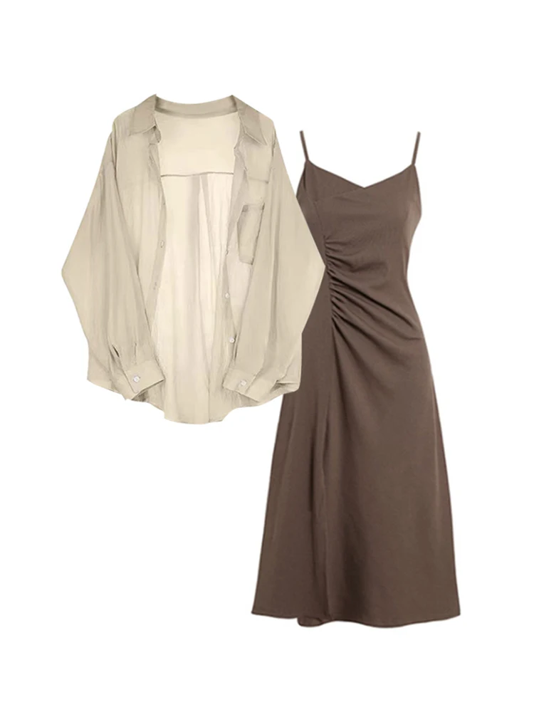 

Женский летний новый легкий комплект для защиты от солнца с бретельками и вуалью, скрывающий фигуру, создающий эффект стройности, высококачественный, с ощущением изысканности...