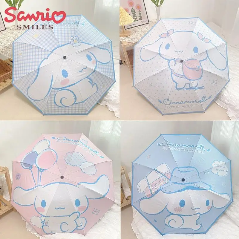 

Umbrella Kawaii Sanrio Cinnamoroll Cartoon Cute Creative Summer Folding Sunscreen Anti-Uv Sunshade Anime Sweet Birthday Gift