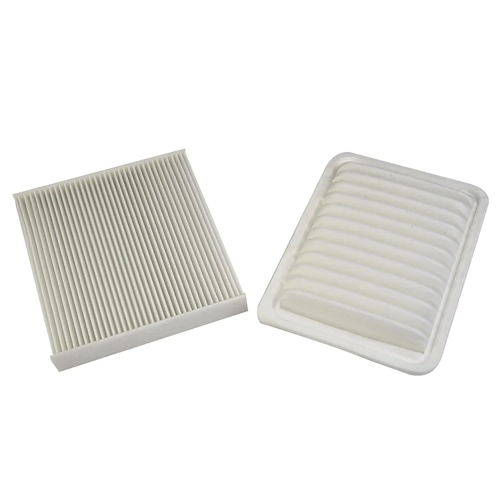 2Pcs/Set Car Air Conditioning Filter Auto Engine Cabin Air Filter Kit For Toyota-For Corolla-2009 2018 Part Numbers 17801 21050