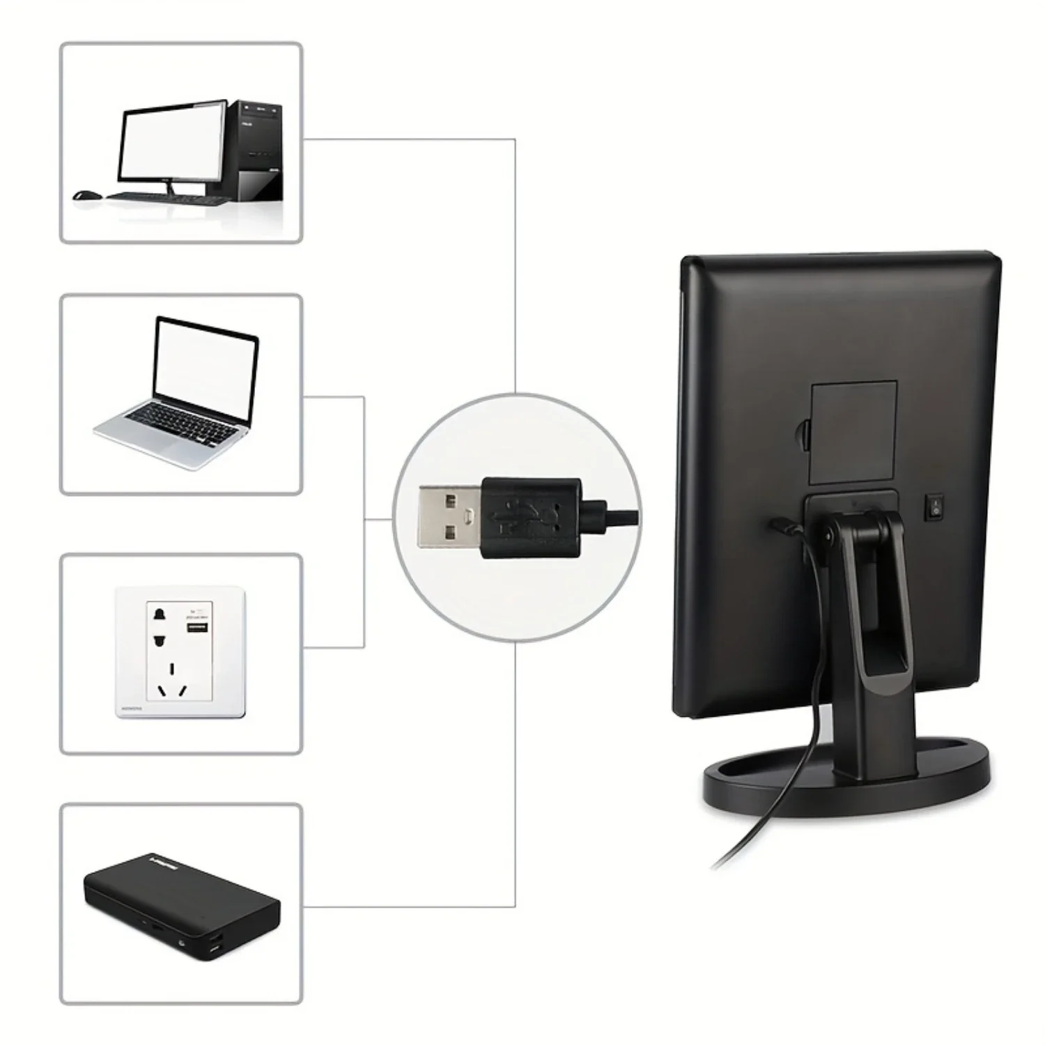 Specchio per il trucco a LED a tre ante con specchio ingranditore, controllo e interruttore di alimentazione, specchio per la bellezza del Desktop da 1pc