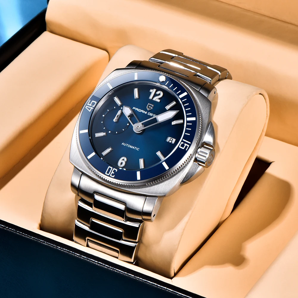 PAGANI DESIGN جديد الرياضة V2 الميكانيكية ساعة أوتوماتيكية مضيئة الفولاذ المقاوم للصدأ 100 متر مقاوم للماء ساعة أفضل ساعات الأعمال للرجل