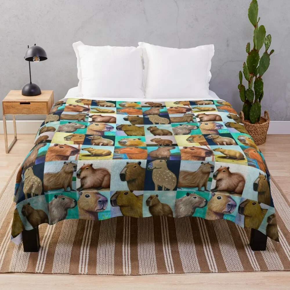 

Capybaras (Tiled Pattern) Throw Blanket Luxury Brand Extra Large Throw Softest Blankets