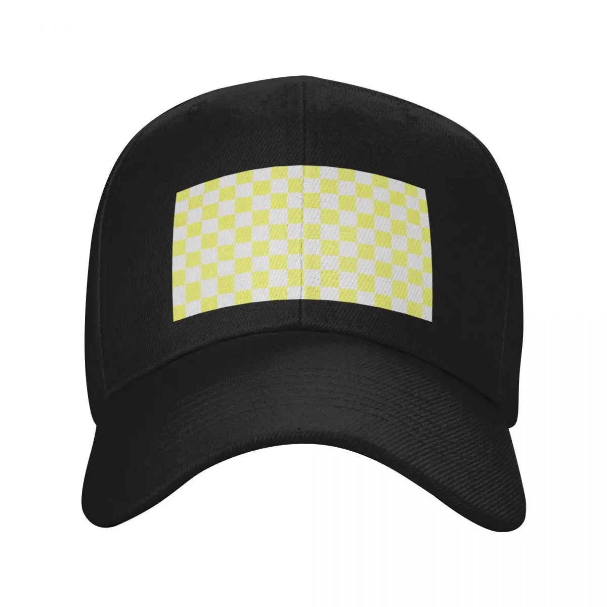 

Yellow and White Checkered 1 Baseball Cap |-F-| luxury woman cap Fishing cap Sunscreen Golf Wear Men Women's