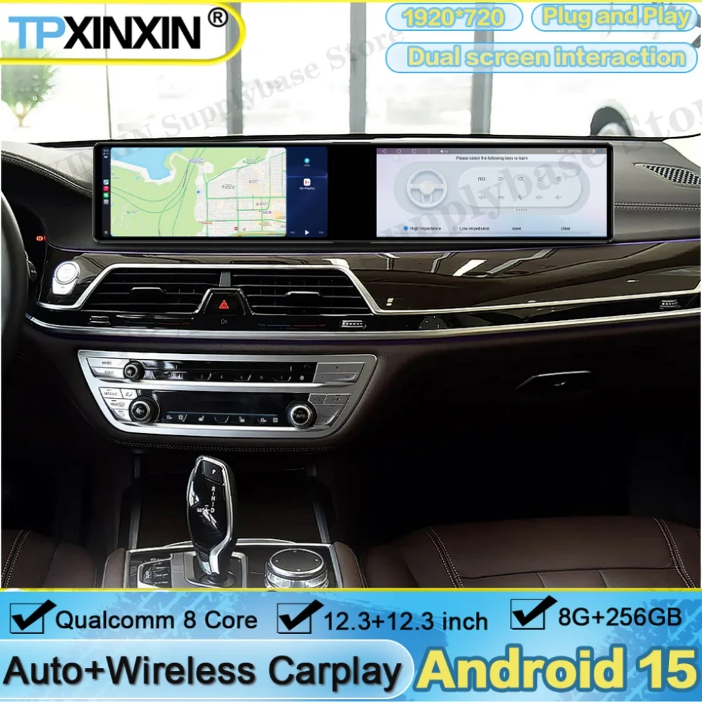 Android Auto For BMW 7 Series E87 2006~2011 Dual screen interaction Radio Stereo Receiver Multimedia Player Navigation Head Unit