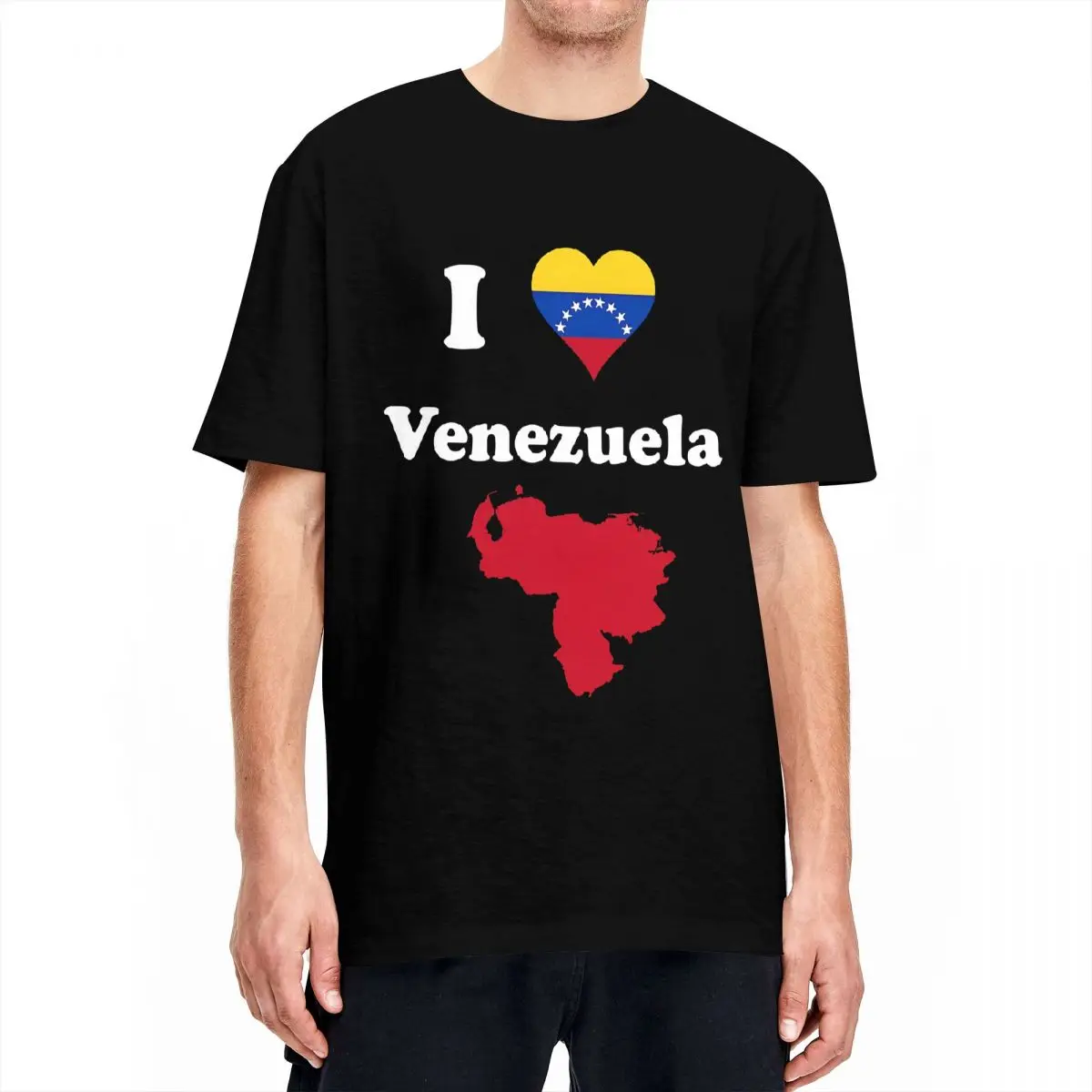 I Love VZLA Venezuela Heart Flag Men Women T Shirts Stuff Humorous Tees T-Shirts 100% Cotton Gift Idea Clothes