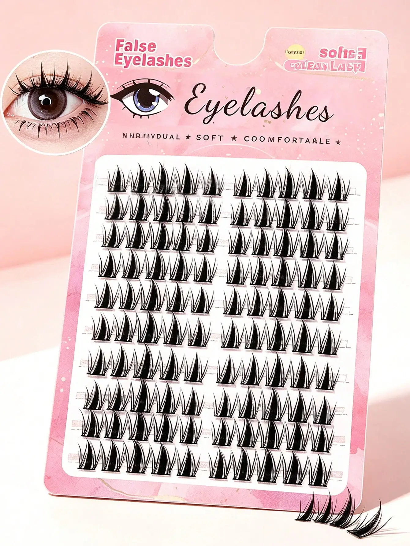 Pointy Fairy Anime Cluster Lashes Soft Lightweight Single Lash Clusters Large Capacity Tray for Daily Cosplay