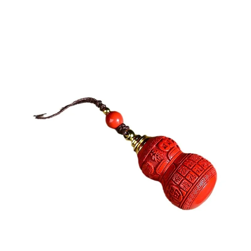 Cinnabar gourd pendant, empty bottle can be opened, cinnabar Fulu necklace keychain for friends