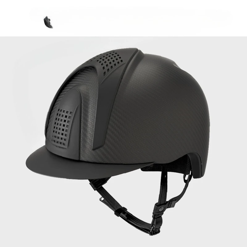 Ruiterhelm, helm van koolstofvezel, volledig mat, rijharnas 8101037