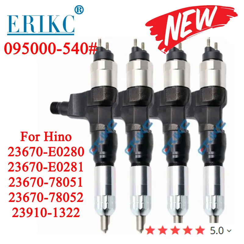 4PCS 23670-E0280 23670-E0281 23910-1322 095000-5400 New Diesel Injector 095000-5401 for Hino S05C 4.6L S05D 4.8L 23670-78051