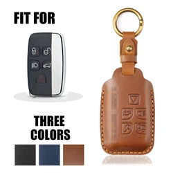 Leather Car Key Case Cover For Land Rover Range Rover Sport Discovery 3 4 Elander 2 Evoque Accessories Holder Shell Keychain