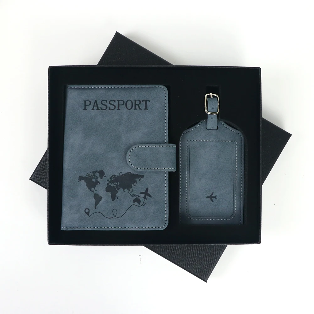 Personalisiertes Anti-Magnetisches Reisepass-Set mit Gepäckanhänger, PU-Leder Reisepasshülle mit Magnetverschluss, Reisepass-Tasche – Detail 5