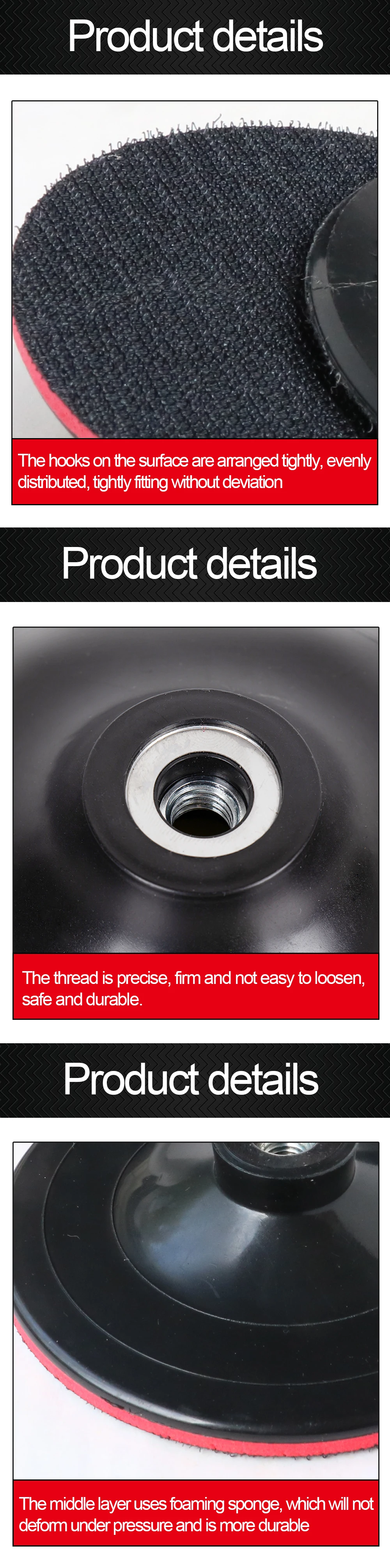 1pc Schleif Disc Stützteller 3/4 zoll 80/100mm Schleifpapier Selbstklebende M10 Haken-Schleife Stützteller fit Sander Grinder – Detail 4