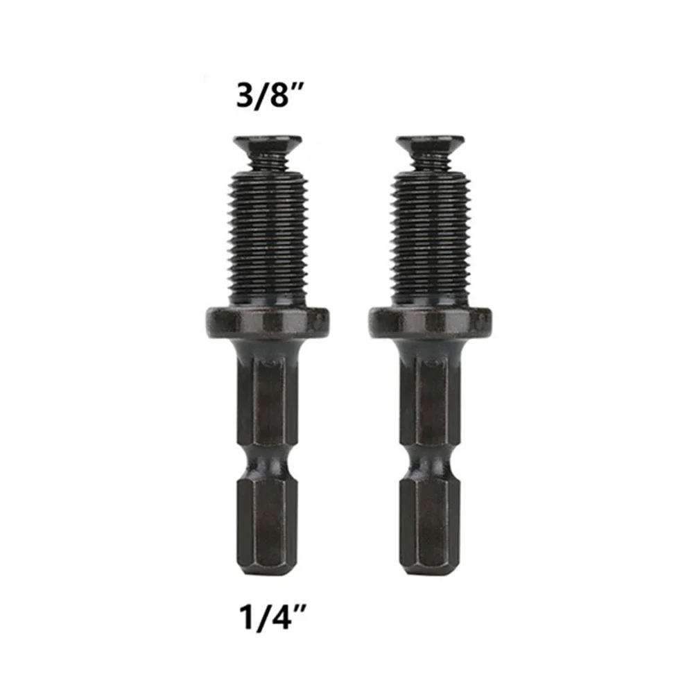 2pcs 1/4 To 3/8 Inch 1/4 To 1/2 Inch Hex Shank Adapter Connecting Rod Male Thread Drill Chuck Adapter Drilling Bit Accessory