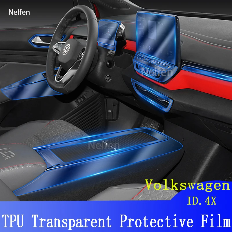 For Volkswagen ID.4X 2021-2022 Car GPS Navigation gearbox LCD Screen TPU Protective Film  Protector Decoration Stickers