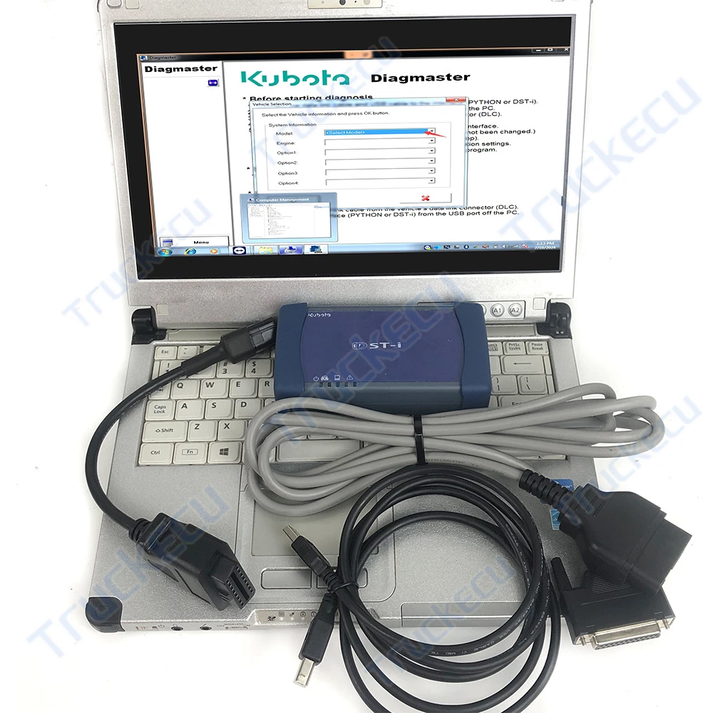 C2 laptop For Toyota Denso DST-i for Kubota DST-i diagnostic cable tool Diagmaster PYTHON interface diagnostic tool