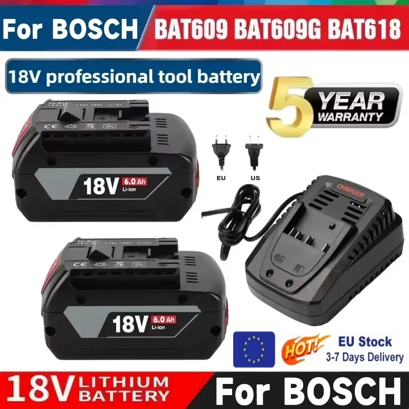 Pour BOSCH Authentique 18V 6000mAh BATTERIE LITHIUM-ION GBA 18V 6.0Ah 18V Professionnel GBA GSR GSB BAT618 BAT609