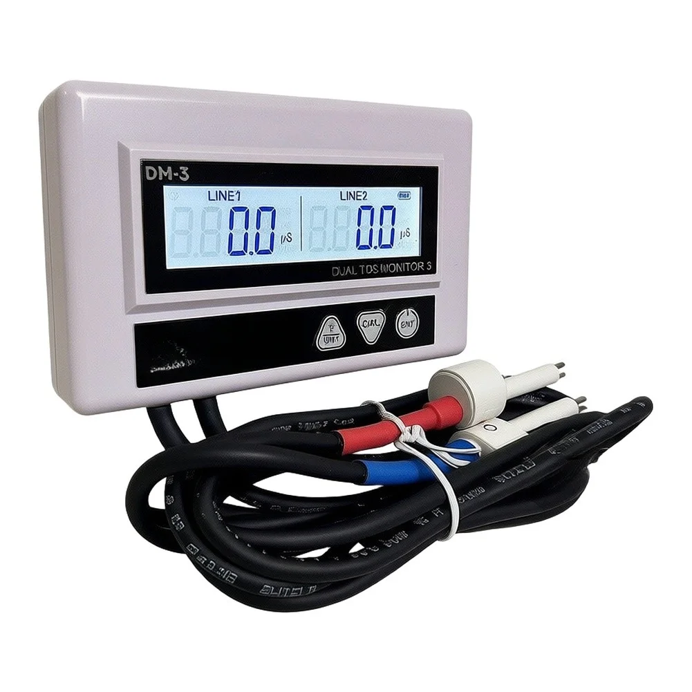 Dual Channel Water Conductivity Meter for RO Systems Hydroponics Aquarium Use Compact Size 116x70x19mm Metal Housing
