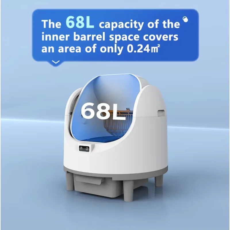 68L Automatic Cat Litter Box Smart Self-Cleaning with Tuya APP Control Large Capacity Enclosed Pet Toilet for Multiple Cats