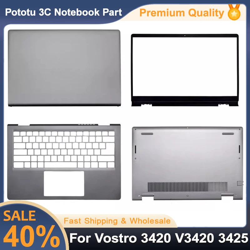 

New shell For Vostro 3420 V3420 3425 Laptops Lcd Back Cover/Front Bezel/upper Palmrest Cover/Bottom Case Black Gray 0NNVXR