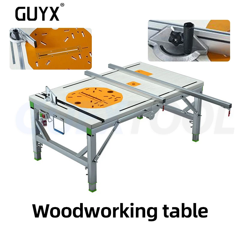 DIY Folding Lifting Work Saw Multifunctional Woodworking Workbench Electric Woodworking Table Saw Upside Down Sliding Table Saw