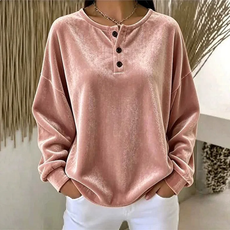 

Loose Velvet Button Blouses Long Sleeve Tops Spring Summer Casual Tunic Shirts Matching Sets