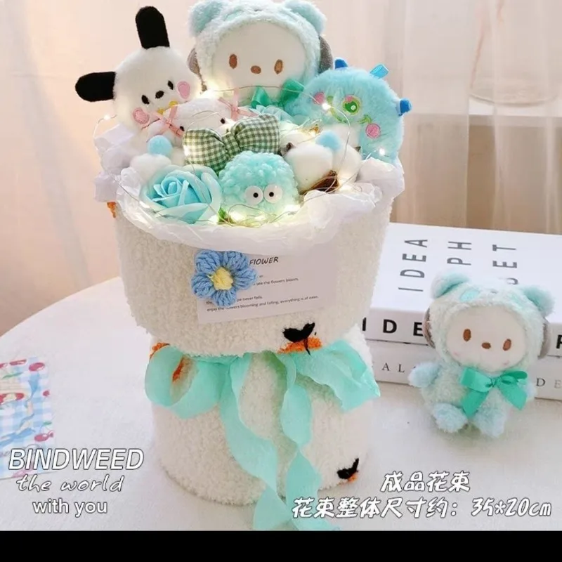 

Sweet Anime Kawaii MINISO Ins Pochacco Fashion Birthday Lovely Doll Bouquet Flower Cute Cartoon Children Lovely Gifts for Kids