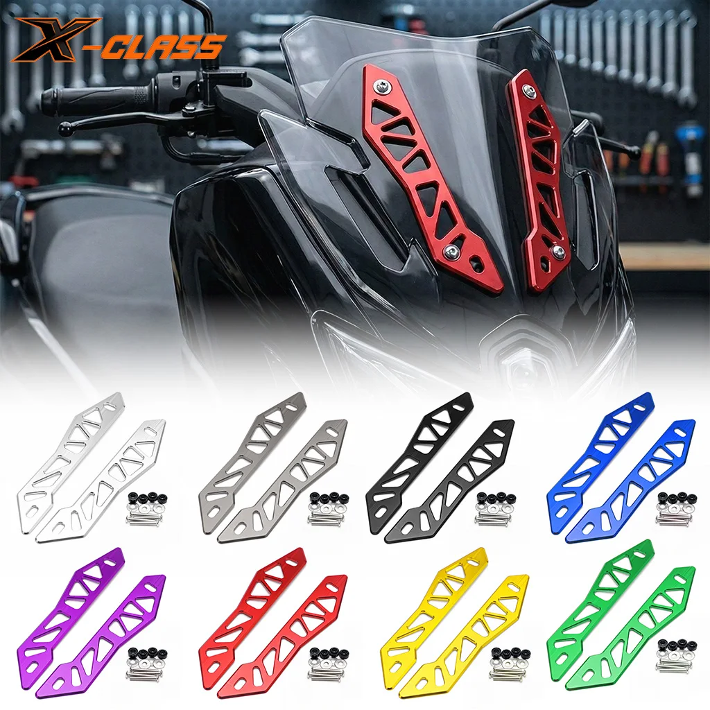 X-CLASS Motorcycle CNC Aluminum Front Visor Decorative Brackets Windshield Garnish Gards for Yamaha NMAX 155 2025 2026 V3
