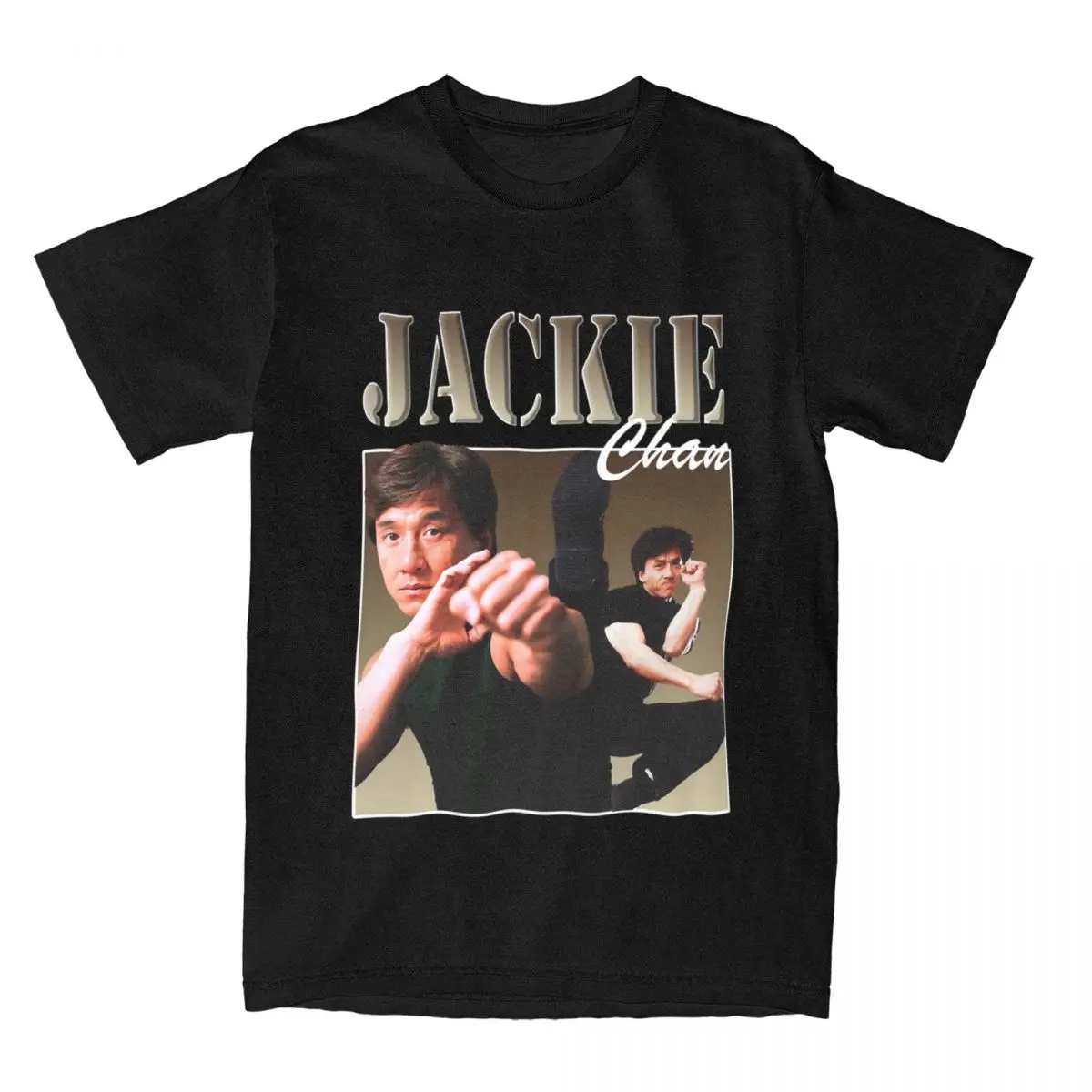 Men's Jackie Chan Actor Director T Shirt Kung Fu Cotton Tops Funny Short Sleeve Round Neck Tee Shirt Plus Size T-Shirt