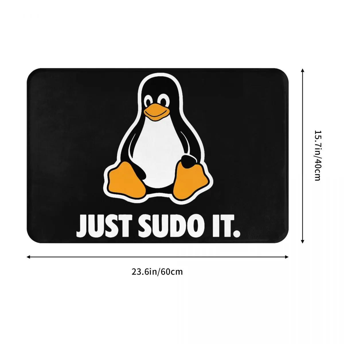 Linux Operating System Tux Penguin Bathroom Mat Just Sudo It Doormat Flannel Carpet Balcony Rug Home Decor