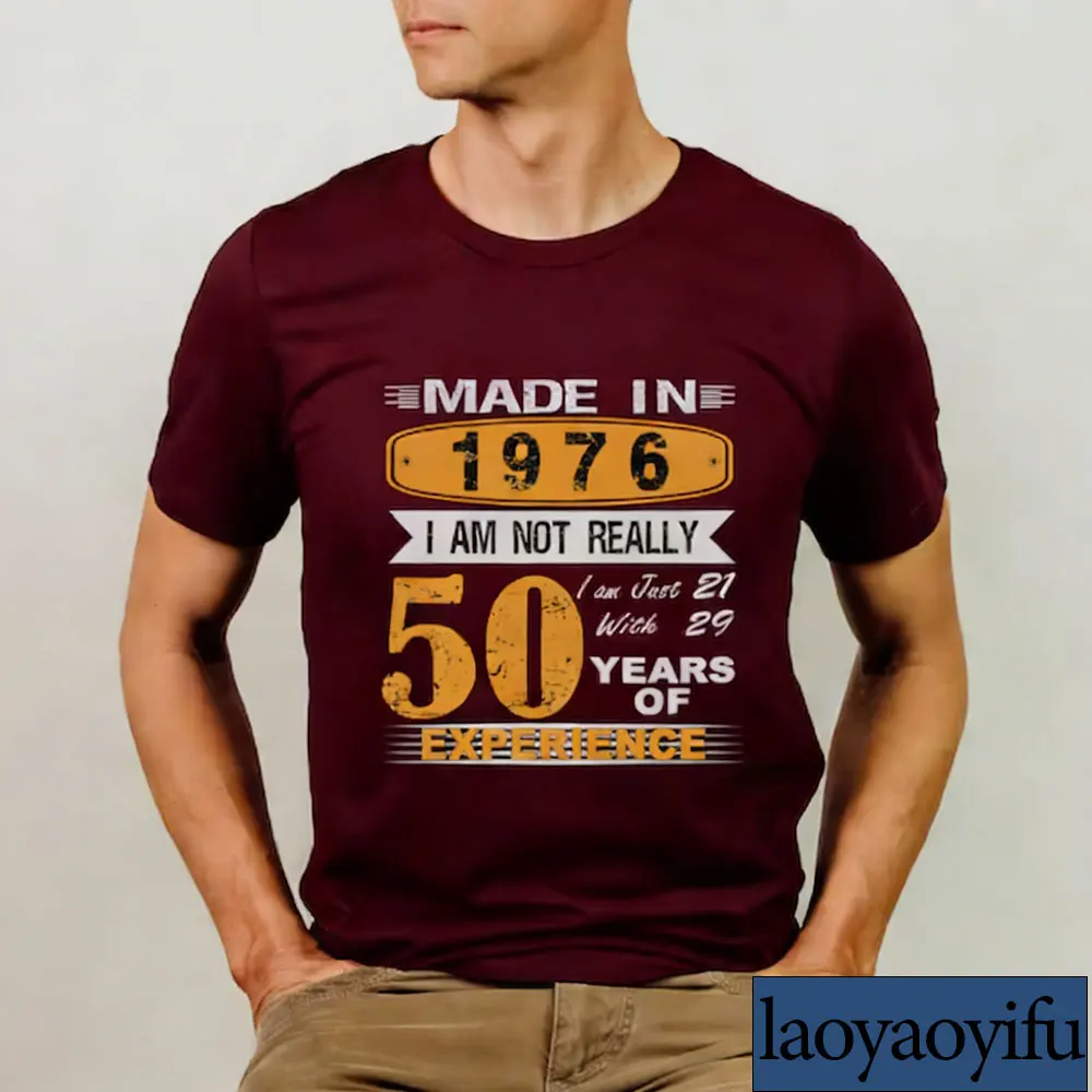 1976 Tee Fiftieth Birthday Shirts 50th Birthday Gift Shirt for Women and Men Vintage 1976 Shirt Gift for 50th Cotton T-shirts