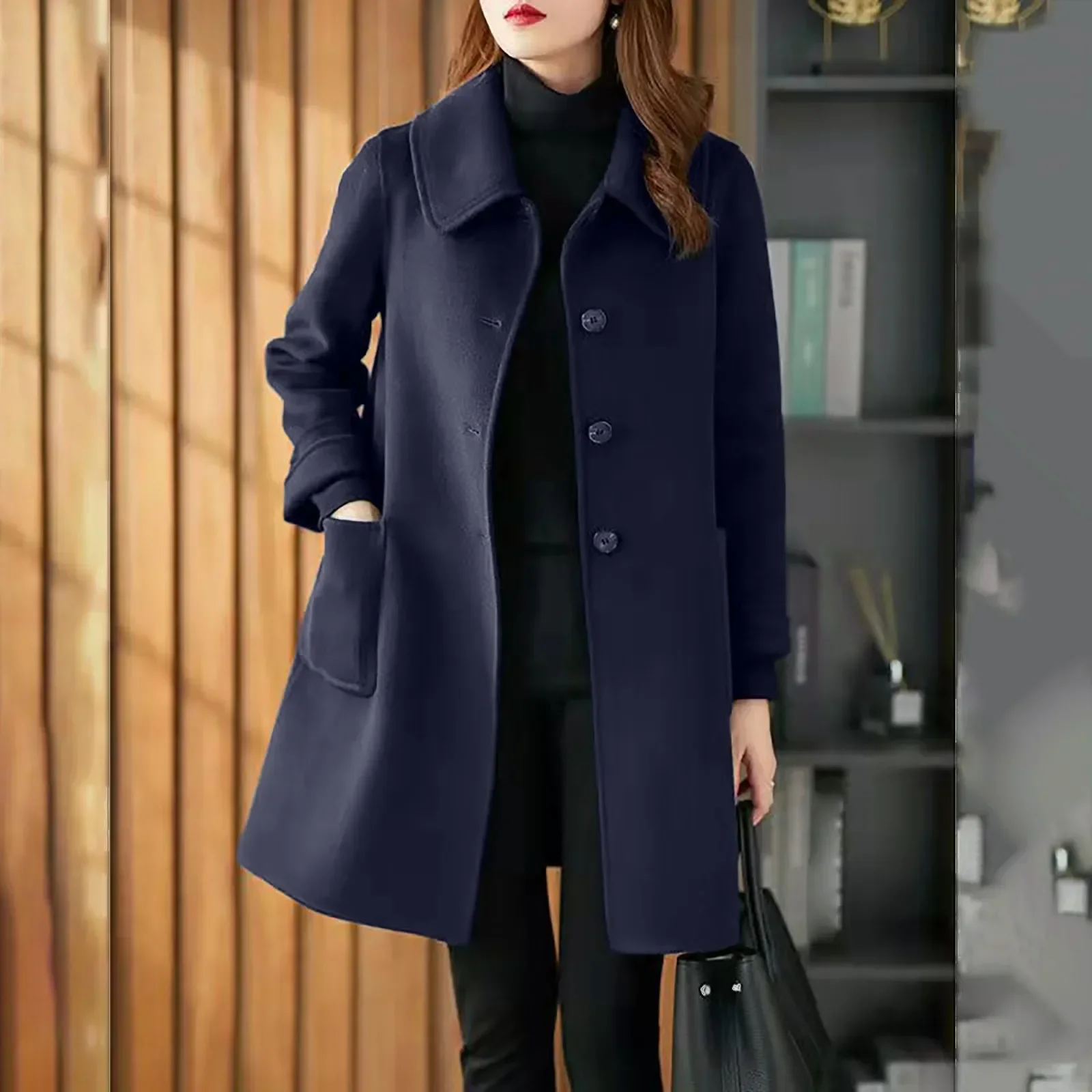 Sigutan Winter New Office Ladies Temperament Women Coat Casual Design Sense Stand Collar Overcoat Warm Windproof Female Jacket