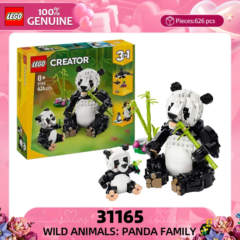 

Lego 3-in-1 Animal Series 31165 31162 Wild Panda and Cute Rabbit Children's Assembly Toy Model DIY Children's Gift