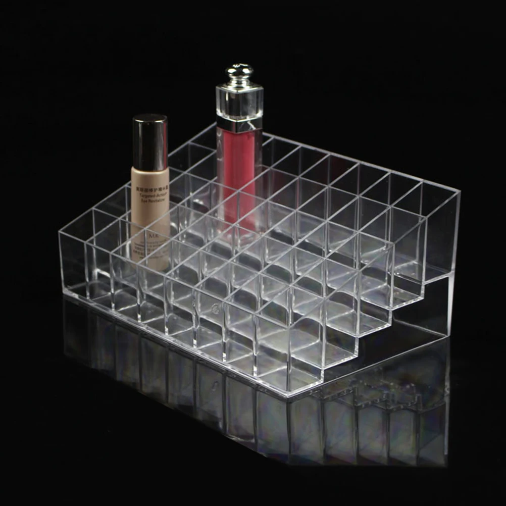 

40 Compartments Lipstick Organizer Stand Clear Acrylic Makeup Storage Holder Durable Display Rack Vanity Desk Organizer