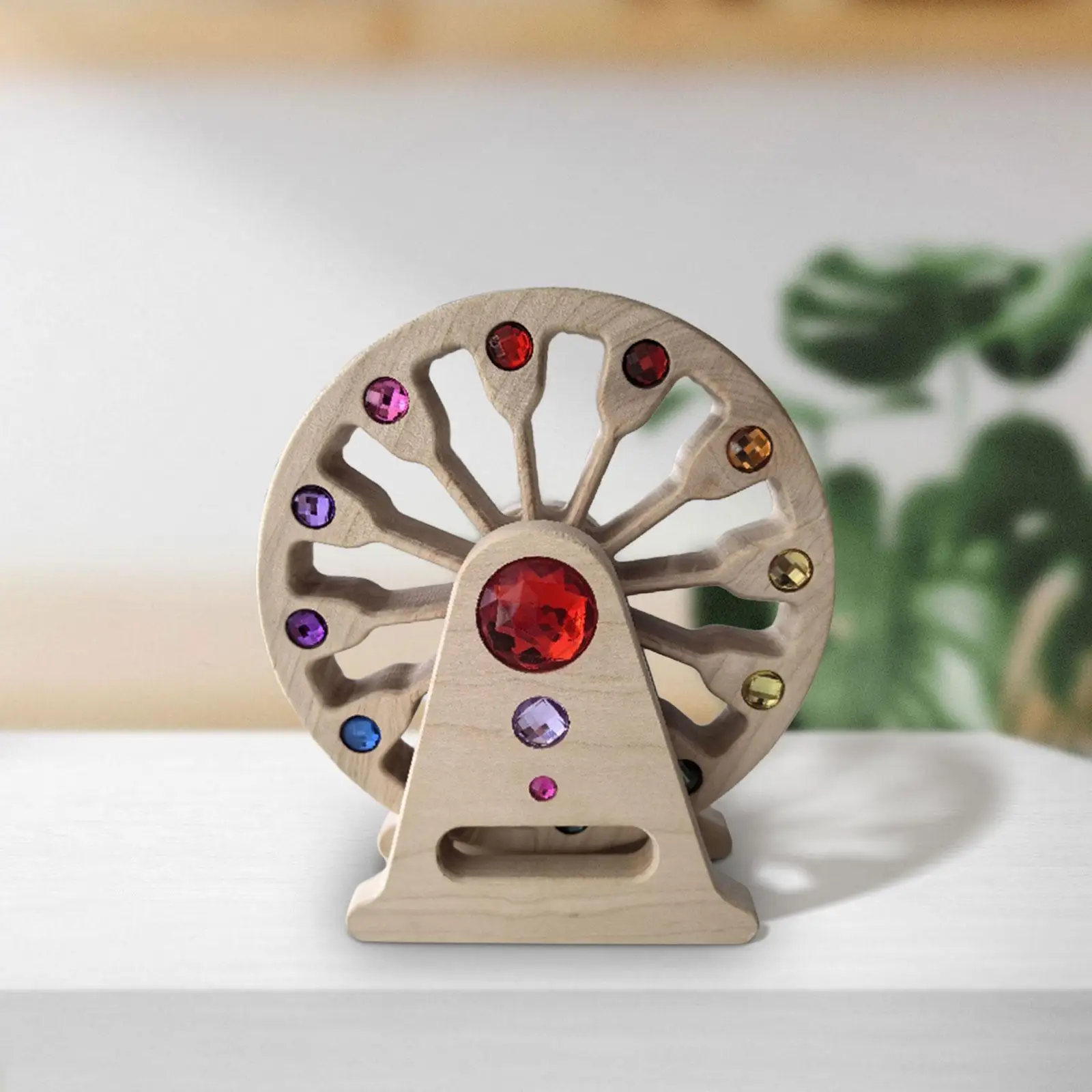 Wooden Rotating Wheel Toy Children Toy,Portable,Birthday Gift Sturdy Lightweight Kids Woodcraft Educational for Children Kids