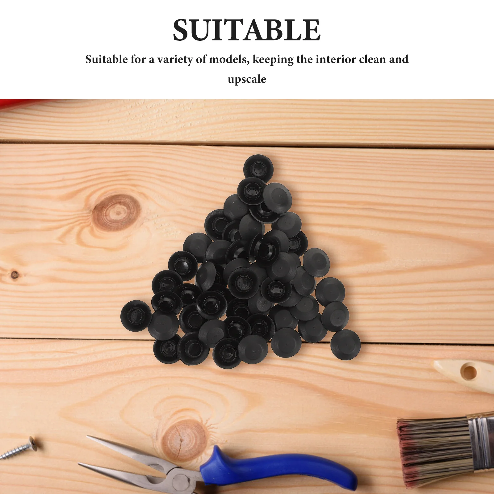 100 Stück Auto-Dekorationskappen - Universelle Auto-Befestigungselemente für Innenausstattung - Staubdichte Kunststoff-Lochstopfen für Fahrzeuge