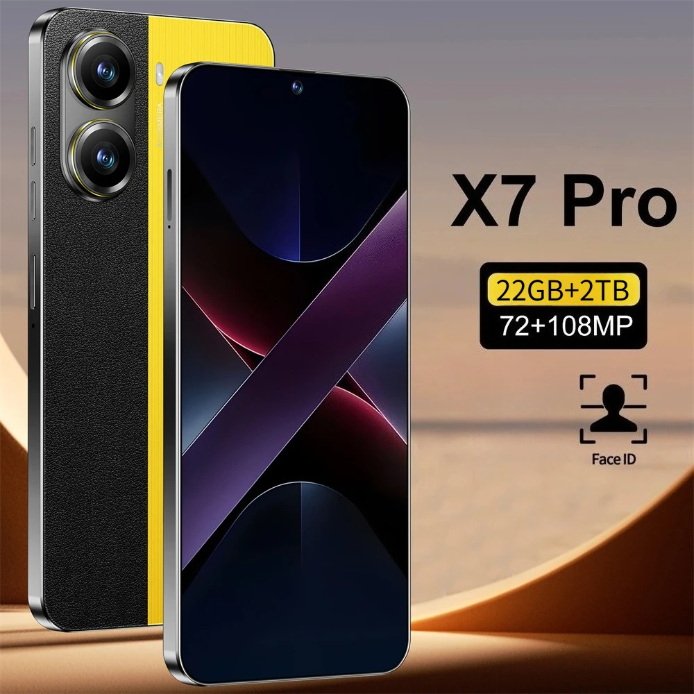 

HOT 2025 New X7 Pro Android 14 System Original Intelligent 5G Dual Card Dual Standby 108MP Global Version 8000mAh Battery