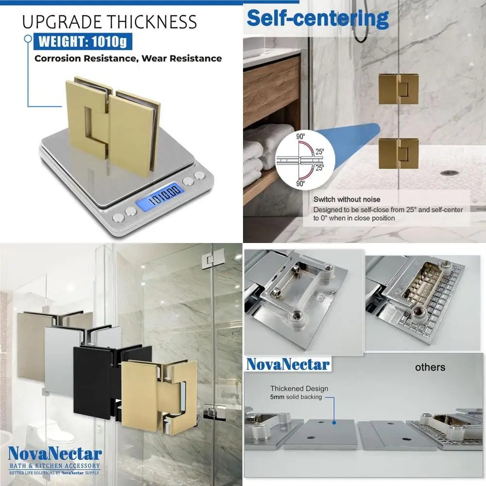 

Усиленная латунная петля для стеклянных дверей под углом 90 градусов, короткая опорная пластина для закаленного стекла толщиной от 5/16 до 1/2 дюйма, замена фурнитуры для душевых дверей