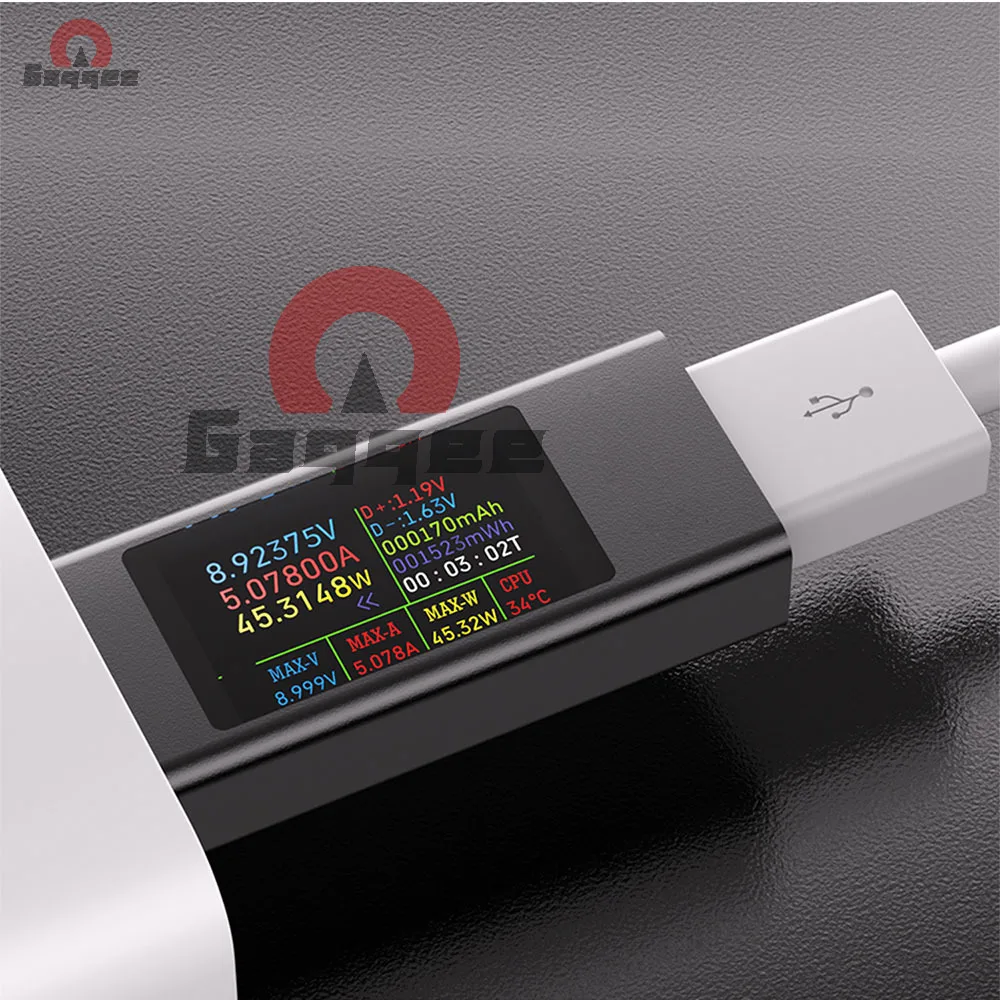 

KWS-MX23 USB Tester 1.06in IPS Display DC 4-30V 0-8A Power Meter Voltage Current Capacity Monitor for Charger Test