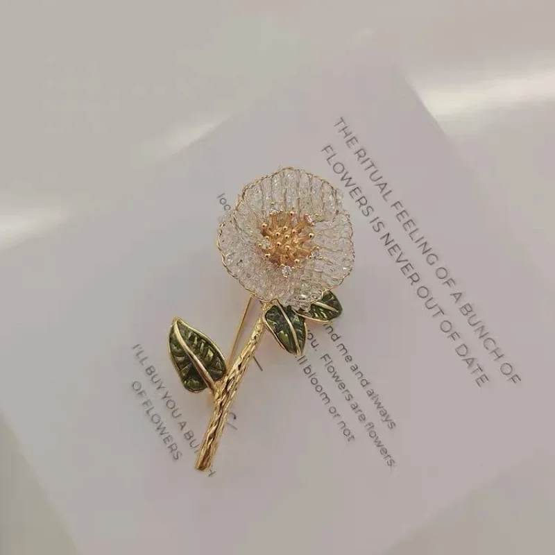 Temperament Romantic Camellia Brooch Versatile Jacket Sweater Corsage Accessories Pin Women