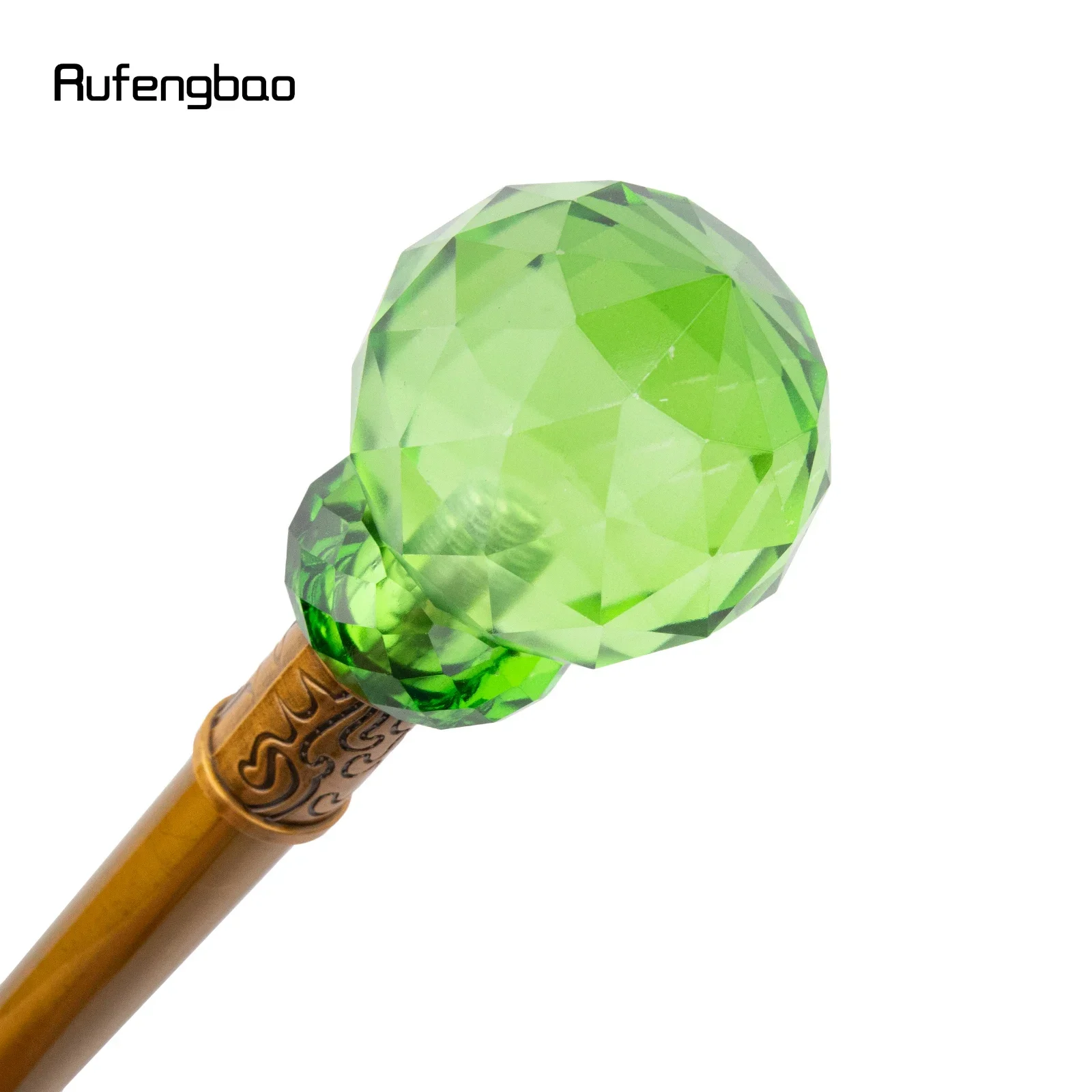 Green Glass Ball Walking Cane Fashion Decorative Luxury Stick Decorative Cane Elegant Fashion Cosplay Alloy Crosier Stick 92cm