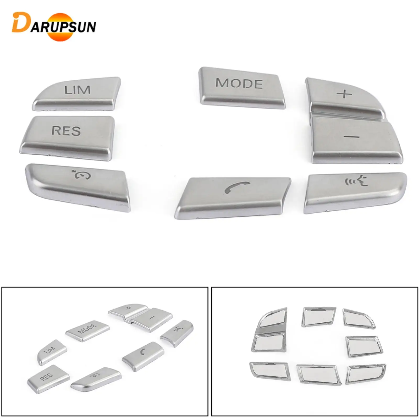 Darupsun 7x Steering Wheel Button Trim Cover Fit for BMW X3 F25（11-17）X4 F26（14-17）B