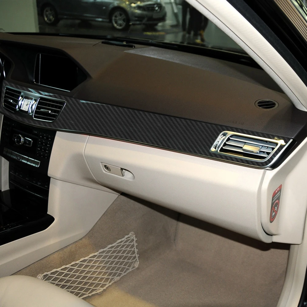 Carbon Fiber For Mercedes E Class W212 2014-2015 Film Interior Stickers Center Console Gear Dashboard Air Door Handle Lift Panel