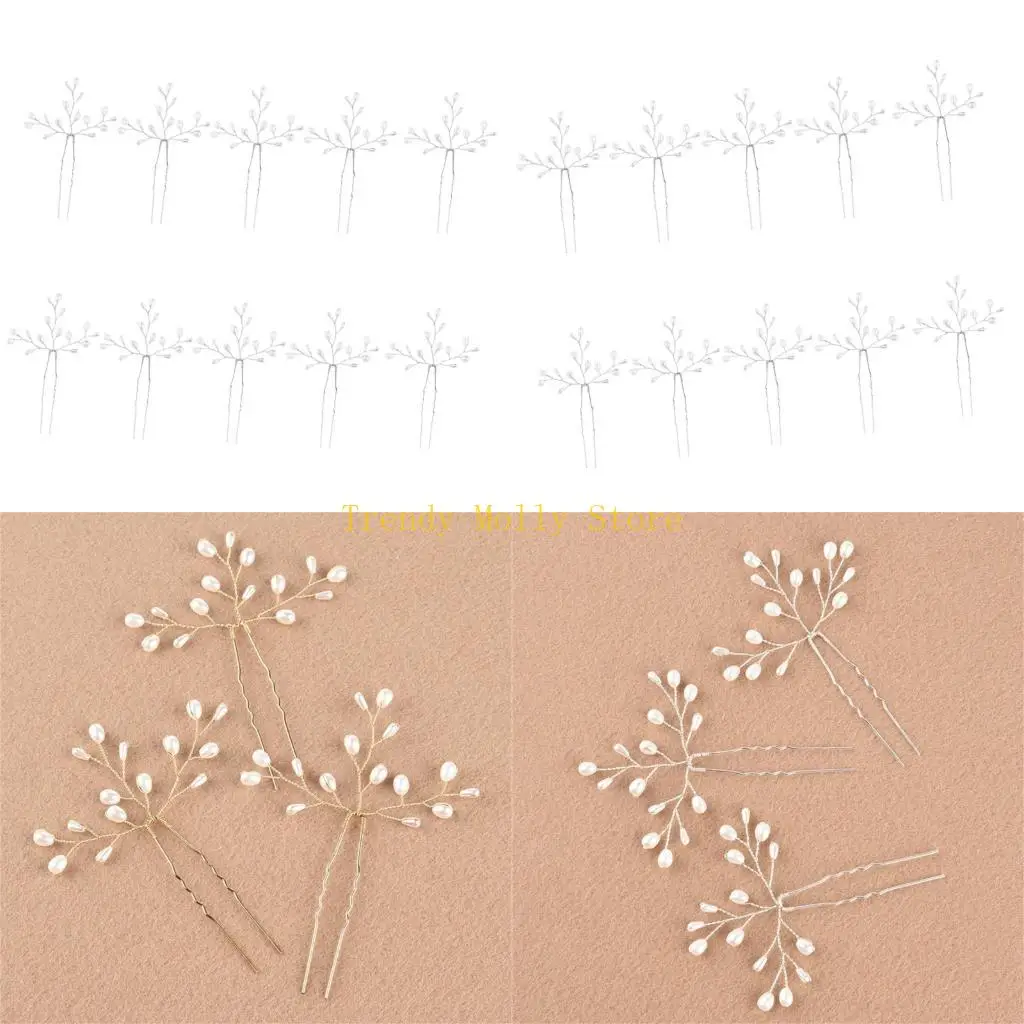 

N5KB Lady Hair Ornament with Blingbling Pearls Stylish Hair Hair Comb Pearls Braid Pendant Hair Jewelry