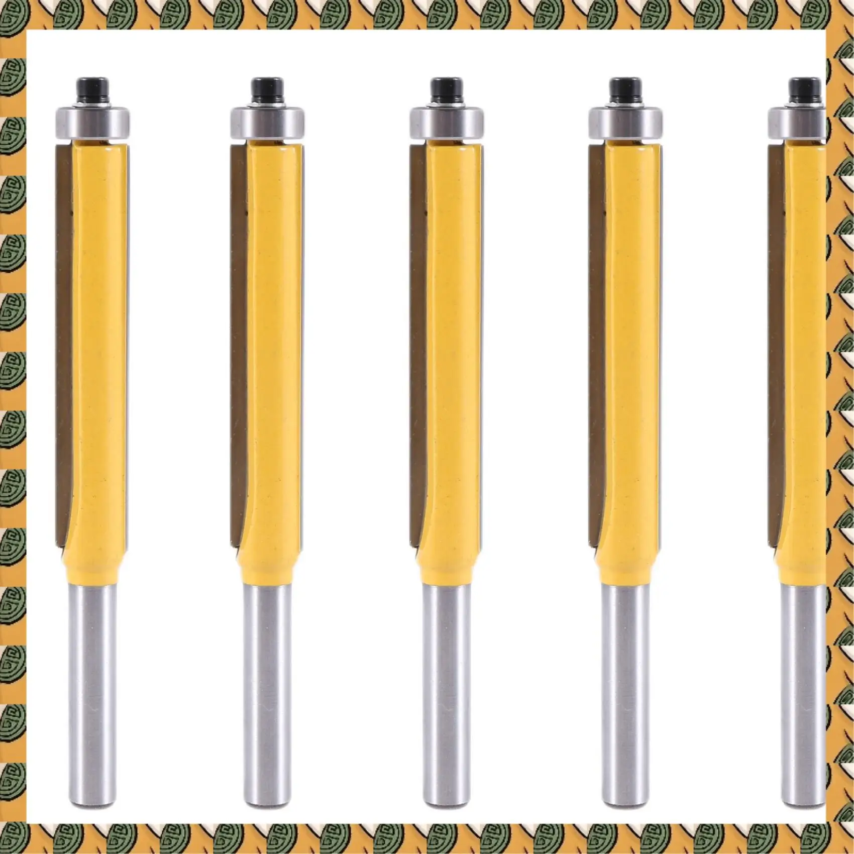 

A77I 5Pcs 2 Inch Height Extra Long Flush Trim Router Bit 1/4 Inch X 3/8 Inch Woodworking Milling Cutter For Wood DIY Tool